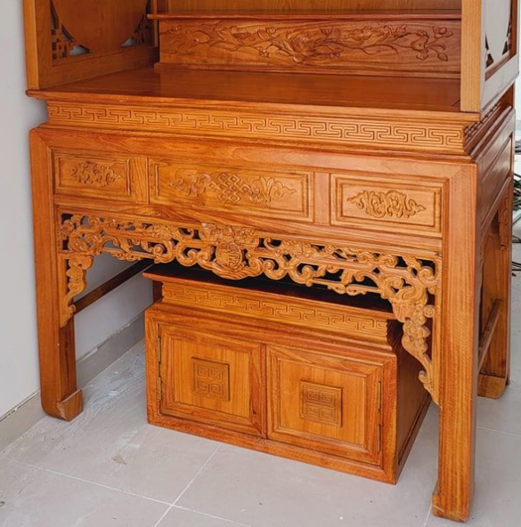 Sập thờ con dơi chữ Phúc gỗ gụ